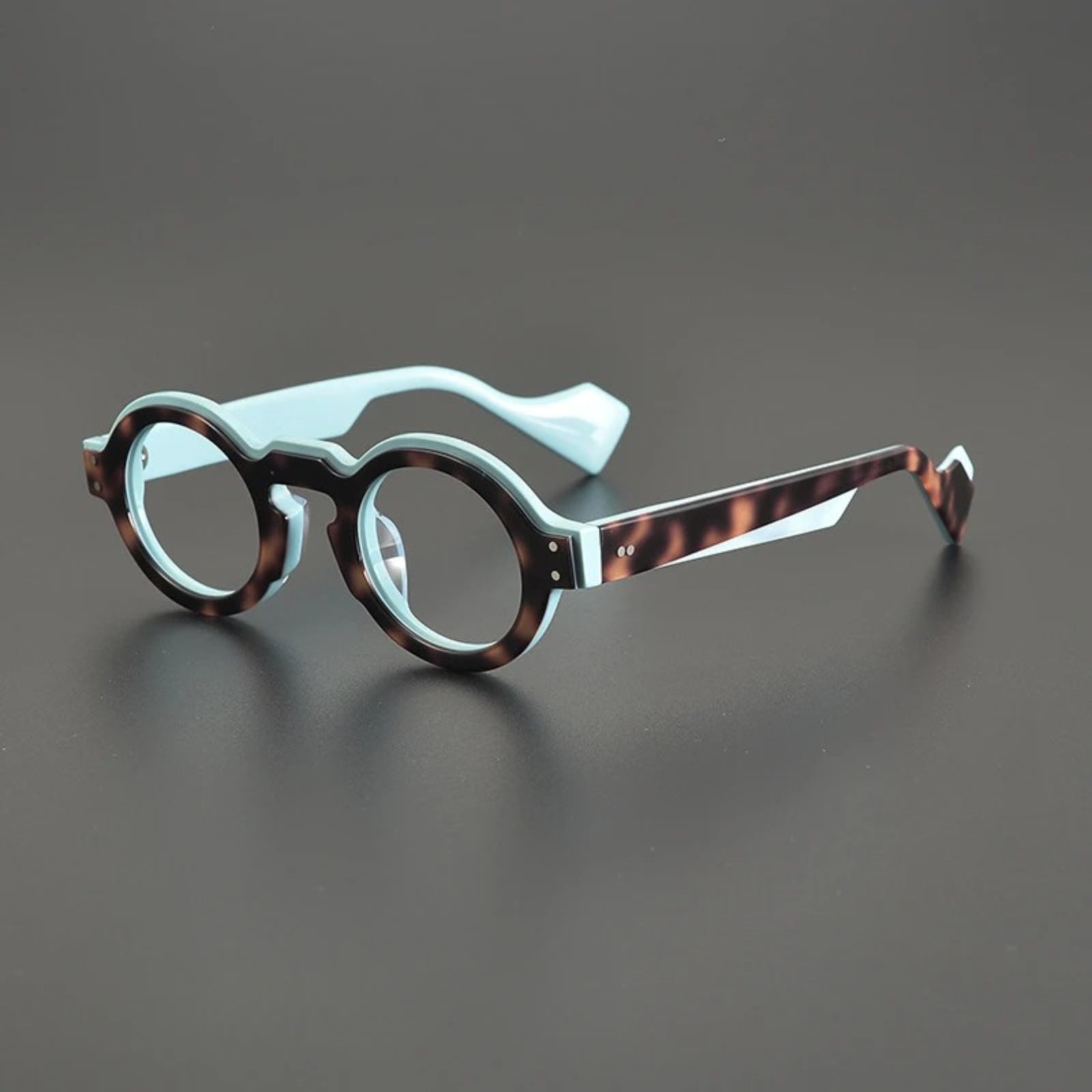 Acetate Chunky Round Prescription Eyeglasses | Bold Retro Rx Glasses – CINILY UK - Tortoise