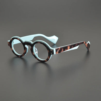 Acetate Chunky Round Prescription Eyeglasses | Bold Retro Rx Glasses – CINILY UK frame detail