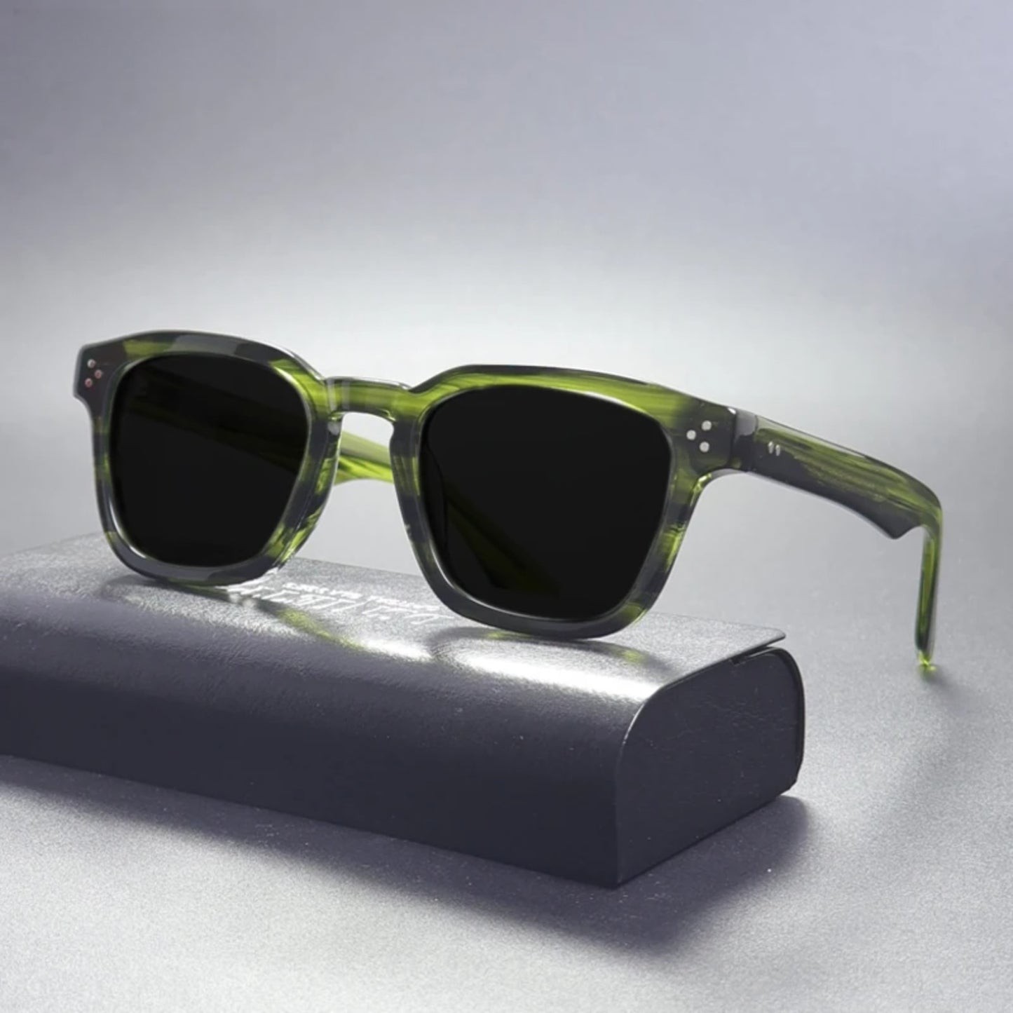 Acetate Crystal Green Polarized UV400 Sunglasses