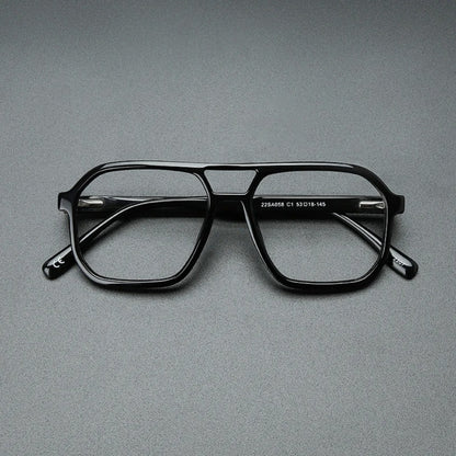 Acetate Double-Bridge Pilot Prescription Eyeglasses | Retro Optical Frame for Rx Lenses – CINILY UK frame detail