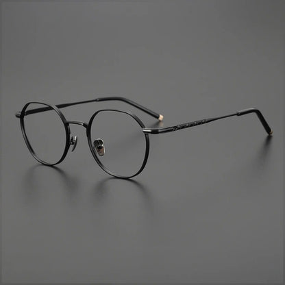 Japanese Titanium Wire Round Prescription Eyeglasses | Retro Optical Frame for Rx Lenses – CINILY UK side view