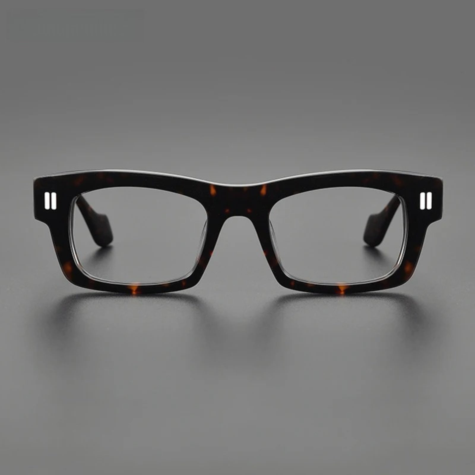 Acetate Chunky Square Prescription Eyeglasses | Bold Retro Optical Frame for Rx Lenses – CINILY UK front view