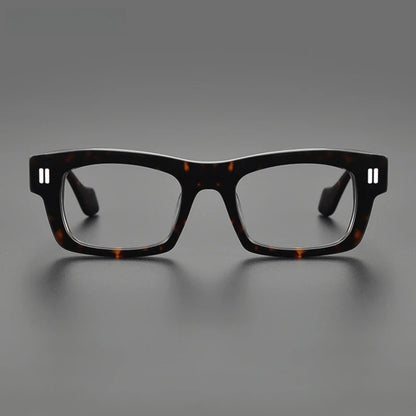 Acetate Chunky Square Prescription Eyeglasses | Bold Retro Optical Frame for Rx Lenses – CINILY UK front view