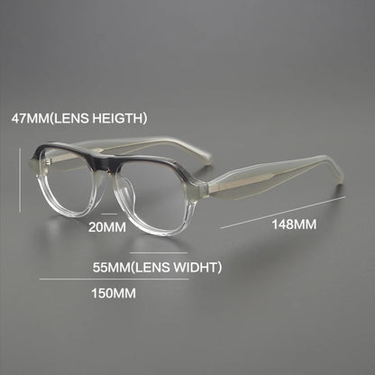 Acetate Chunky Square Eyeglasses | Bold Retro Optical Frames – CINILY UK temple detail