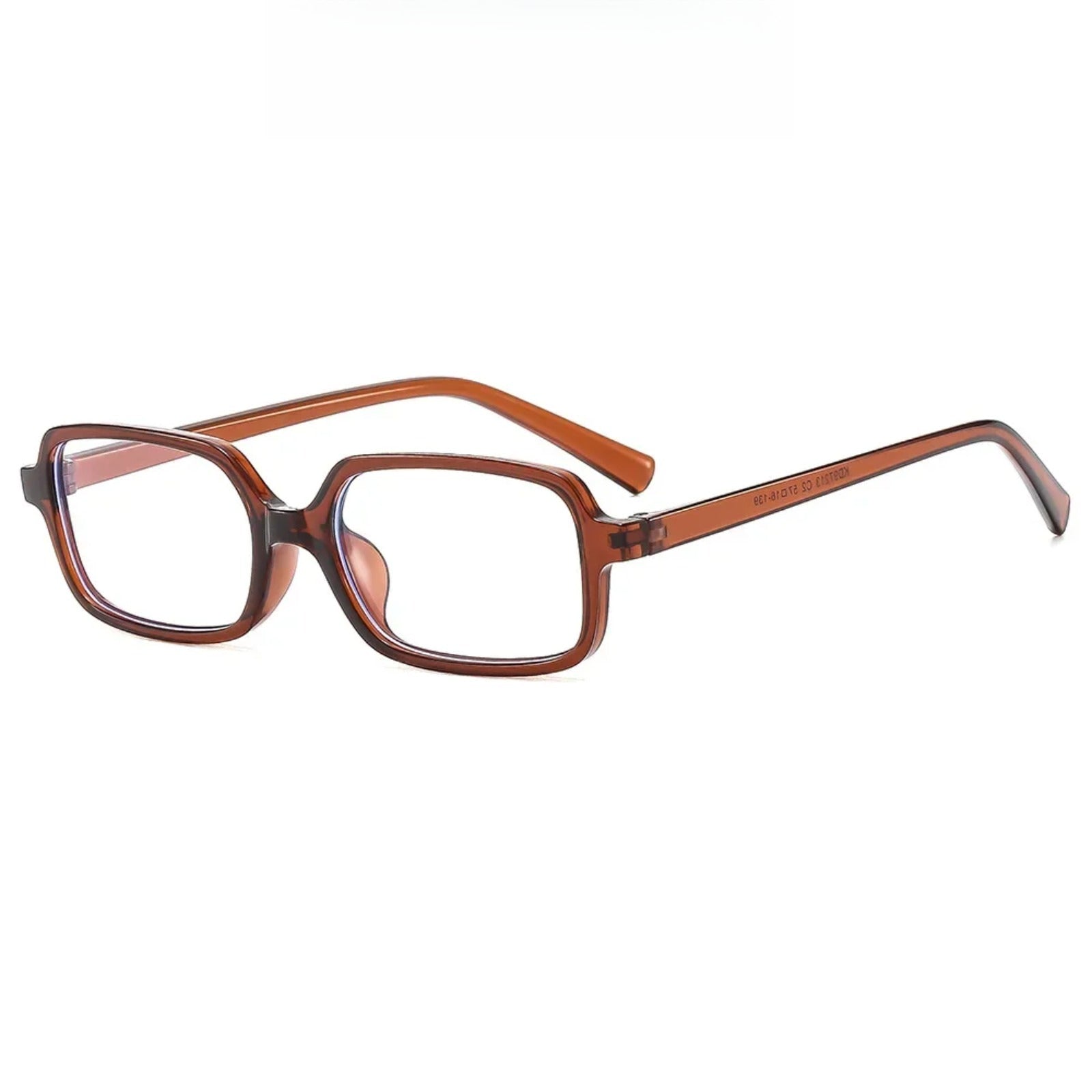 Small Rectangle Blue Light Glasses | Retro Screen Glasses Online – CINILY UK - Brown