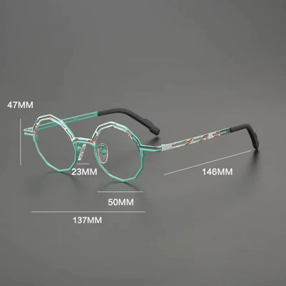 Titanium Round Prescription Eyeglasses | Lightweight Retro Rx Glasses Online – CINILY UK additional product view