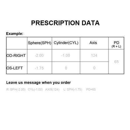 Anti-Blue Light CR-39 Aspheric Prescription Lenses | Cinily UK front view