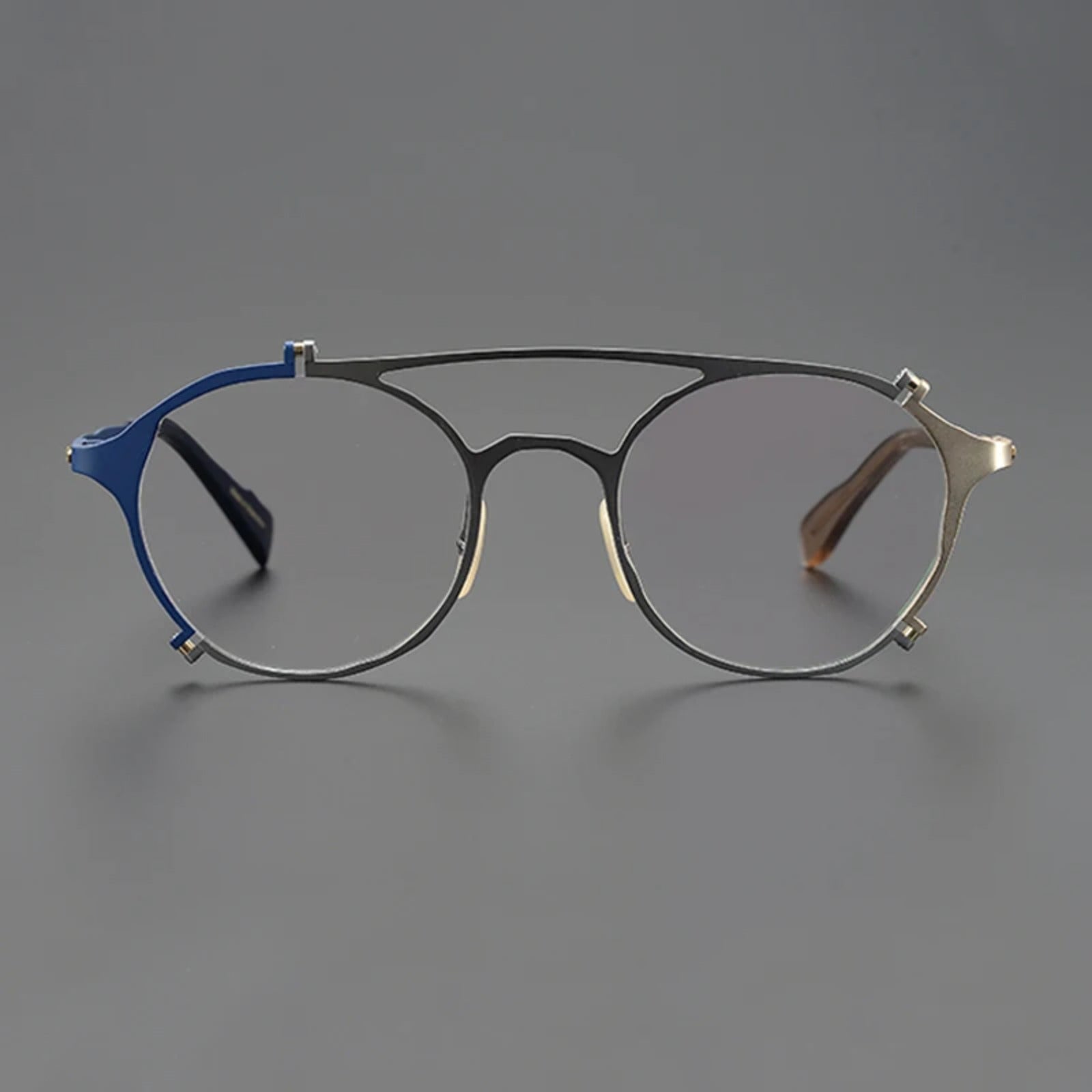Japanese Titanium Browline Pilot Prescription Eyeglasses | Retro Optical Frame for Rx Lenses – CINILY UK side view