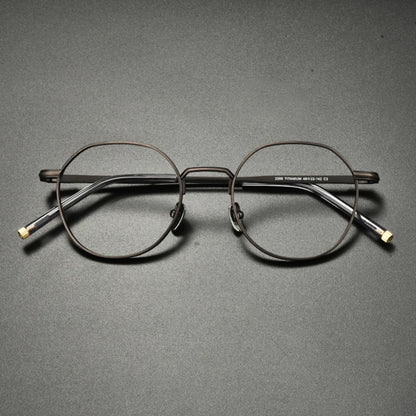 Japanese Titanium Wire Round Prescription Eyeglasses | Retro Optical Frame for Rx Lenses – CINILY UK lens detail