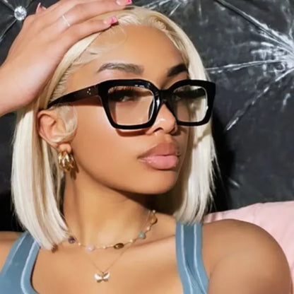 Bold Square Blue Light Reading Glasses | Fashion Presbyopia Glasses – CINILY UK additional product view