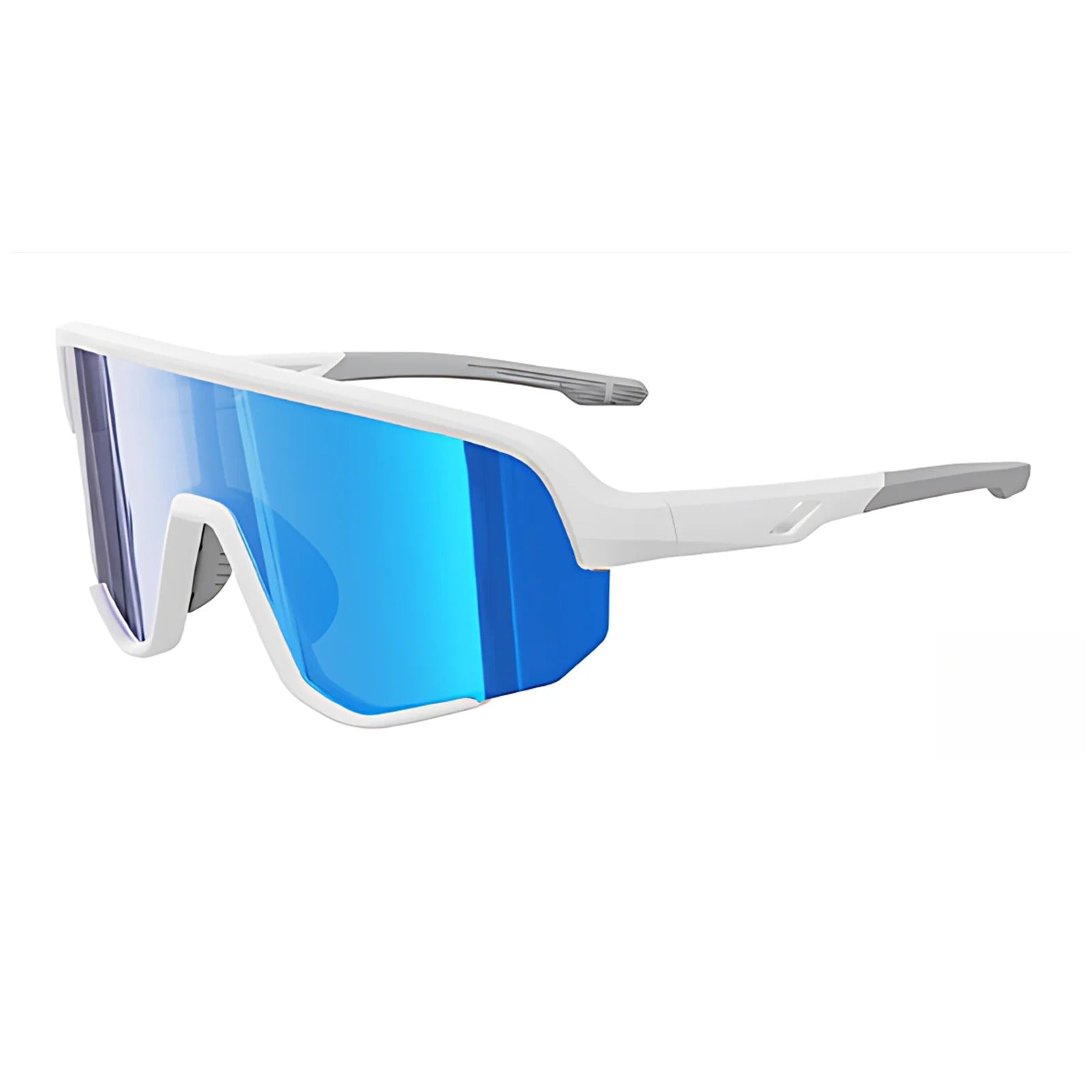 TR90 Cylindrical Shield Sports Sunglasses with PC Lens for Cycling and Outdoor Use - Blue