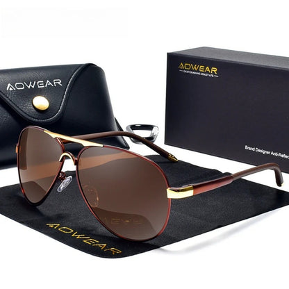 Pilot Polarized Mirror UV400 Sunglasses | HD Driving Aviator Shades – CINILY UK frame detail
