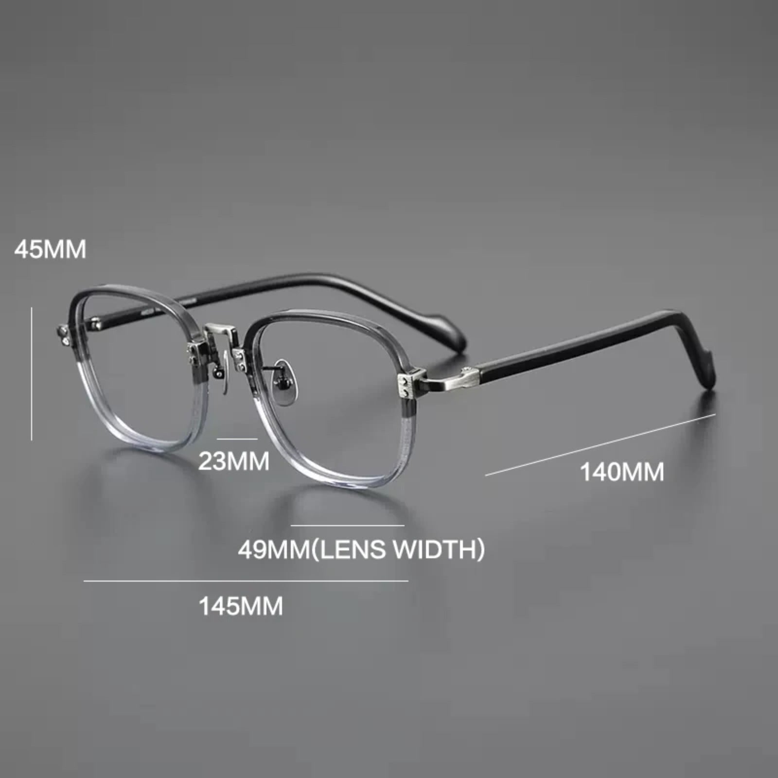 Acetate Titanium Striped Square Prescription Eyeglasses | Retro Optical Frame for Rx Lenses – CINILY UK temple detail