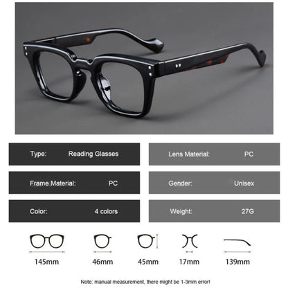 Black Square Eyeglasses | Stylish Everyday Optical Frames – CINILY UK lens detail