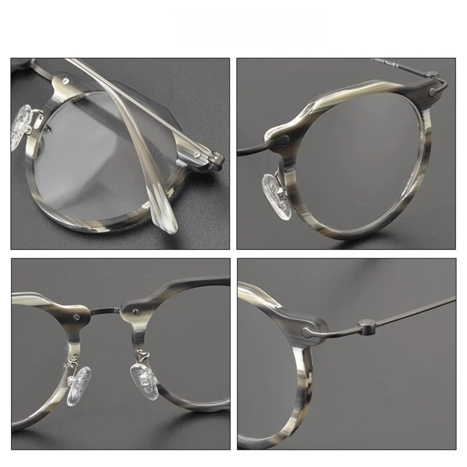 Titanium Crystal Panto Prescription Eyeglasses | Ultra-Light Optical Frame for Rx Lenses – CINILY UK additional product view
