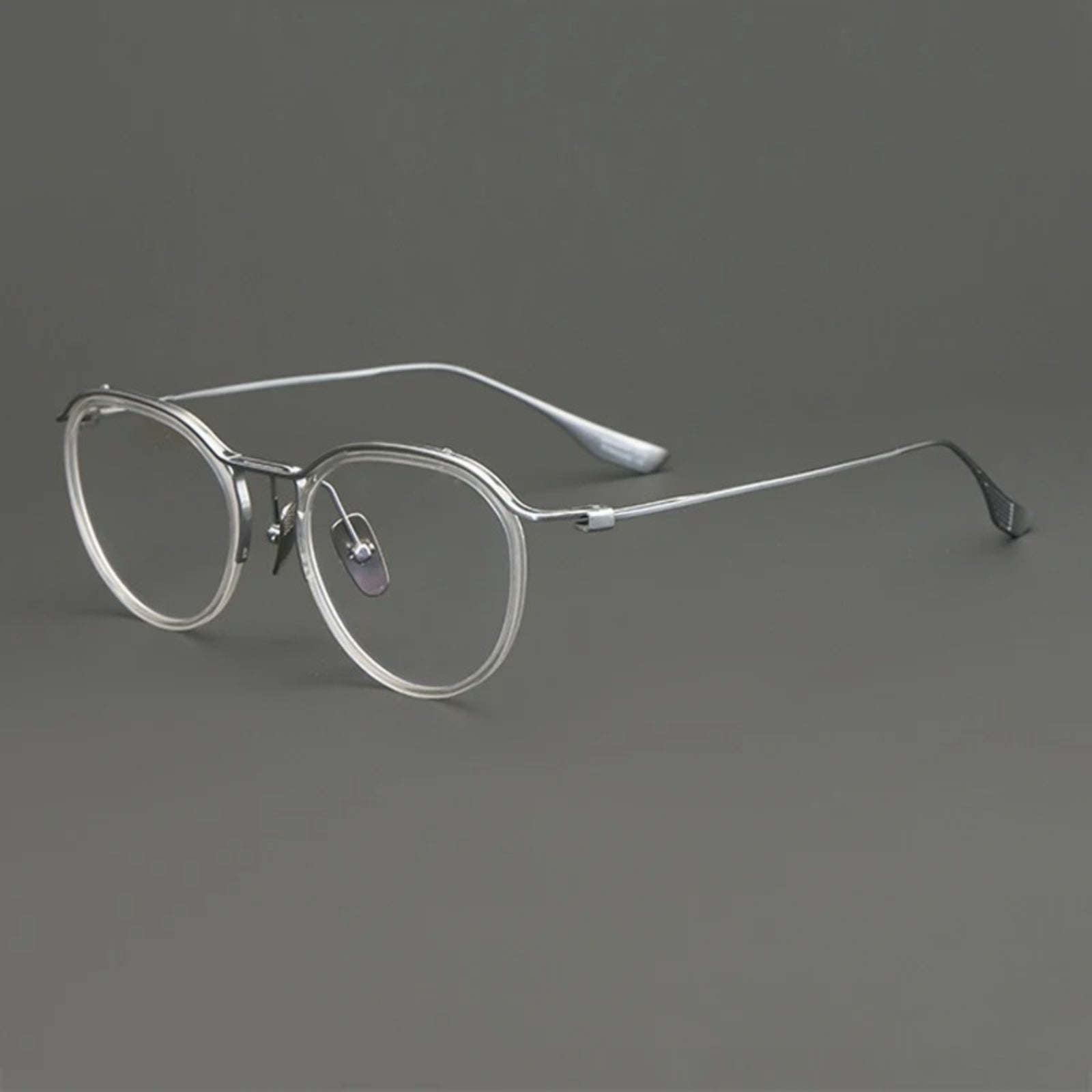 Korean Titanium Windsor Round Prescription Eyeglasses | Ultra-Light Optical Frame for Rx Lenses – CINILY UK frame detail