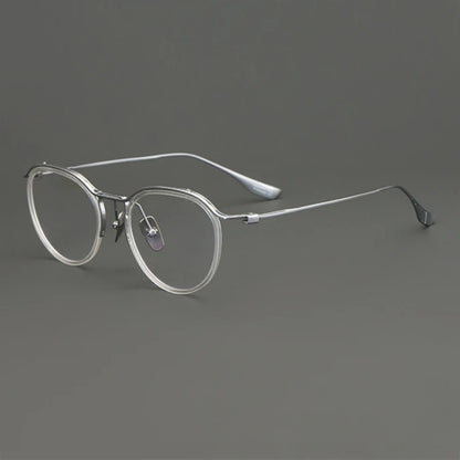Korean Titanium Windsor Round Prescription Eyeglasses | Ultra-Light Optical Frame for Rx Lenses – CINILY UK frame detail