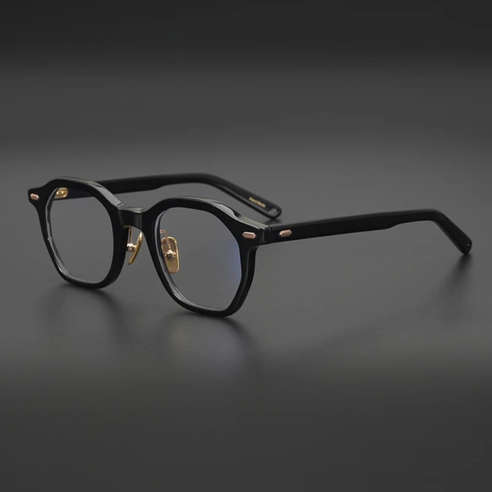 Classic Acetate Square Prescription Eyeglasses | Korea Optical Frame for Rx Lenses – CINILY UK side view