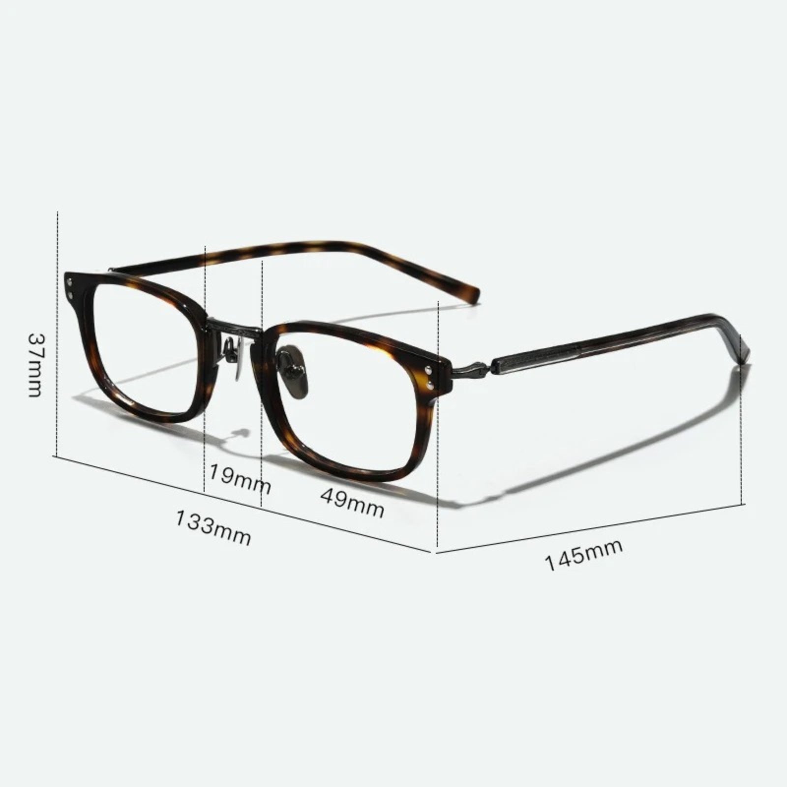 Acetate Slim Square Prescription Eyeglasses | Ultra-Light Retro Rx Glasses – CINILY UK frame detail