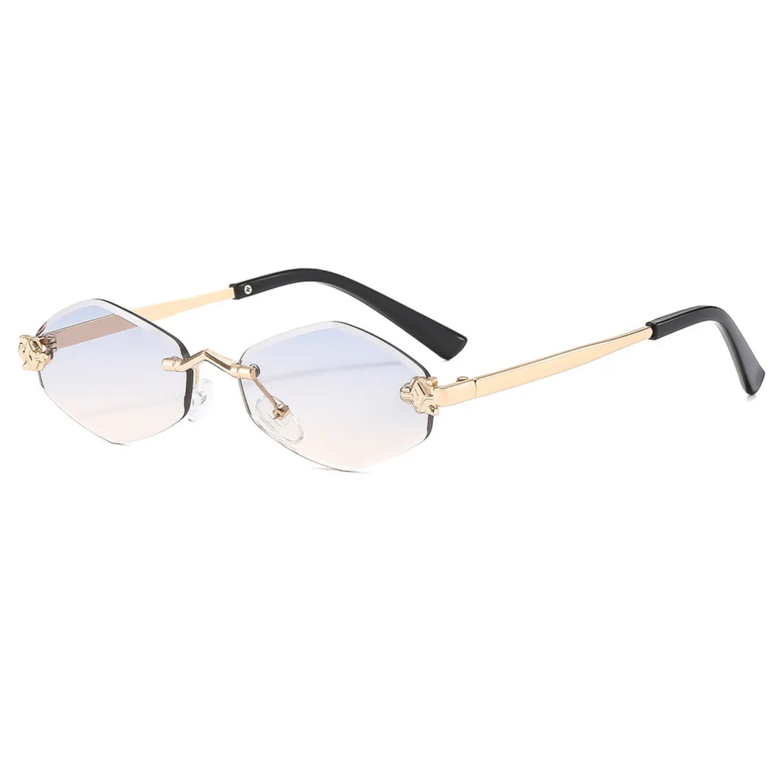 Rimless Polygon UV400 Sunglasses | Luxury Women’s Vintage Shades – CINILY UK - Yellow