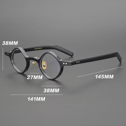 Acetate Patchwork Round Prescription Eyeglasses | Retro Designer Optical Frames – CINILY UK temple detail
