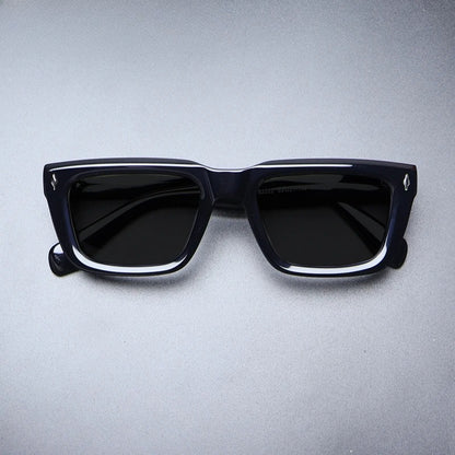 Vintage Thick Acetate Polarised Sunglasses | UV400 | Retro Square front view