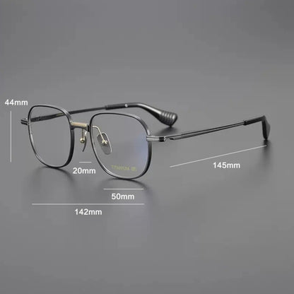 Titanium Geometric Square Prescription Eyeglasses | Ultra-Light Optical Frame for Rx Lenses – CINILY UK lens detail