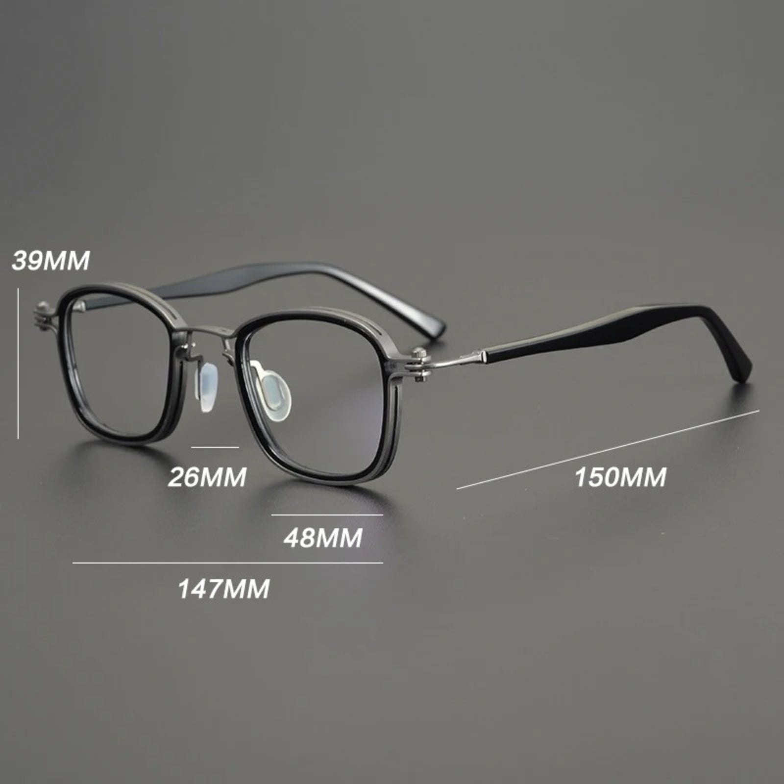 Alloy Blue Square Prescription Eyeglasses | Lightweight Optical Frame for Rx Lenses – CINILY UK additional product view