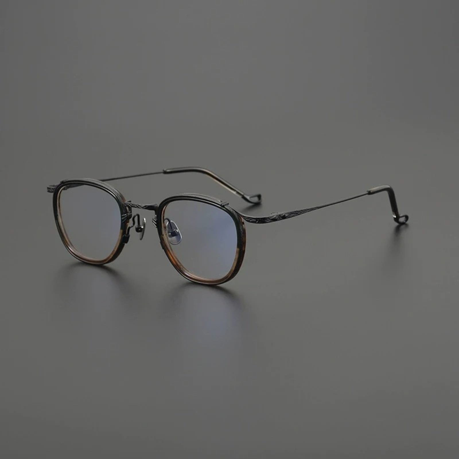 Titanium Round Prescription Eyeglasses | Affordable Rx Glasses Online – CINILY UK - Black