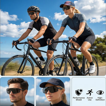 Square Shield Polarised Sports Sunglasses for Cycling and Outdoor Training lens detail