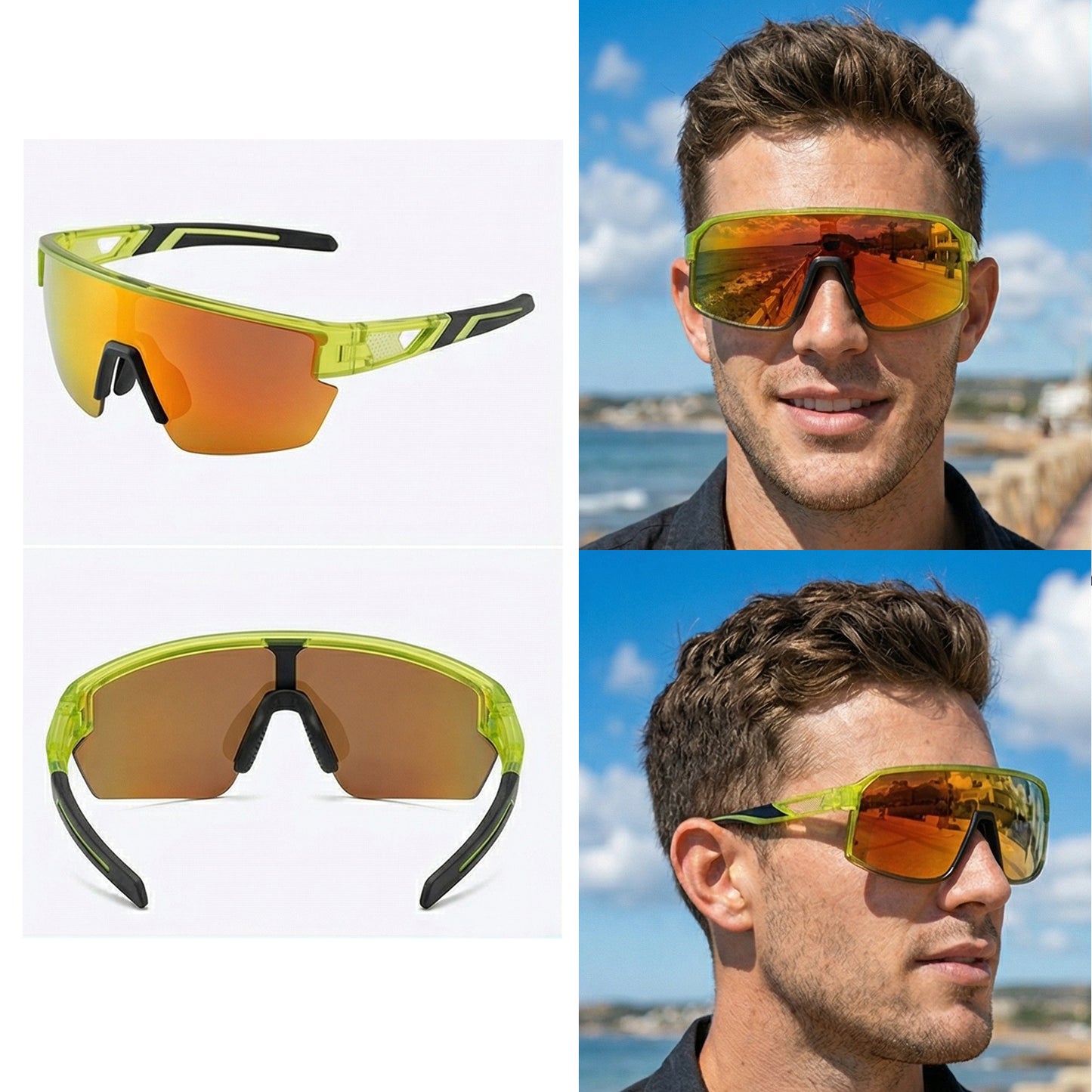 TR90 Polarised Outdoor Sports Sunglasses with PC Shield Lens