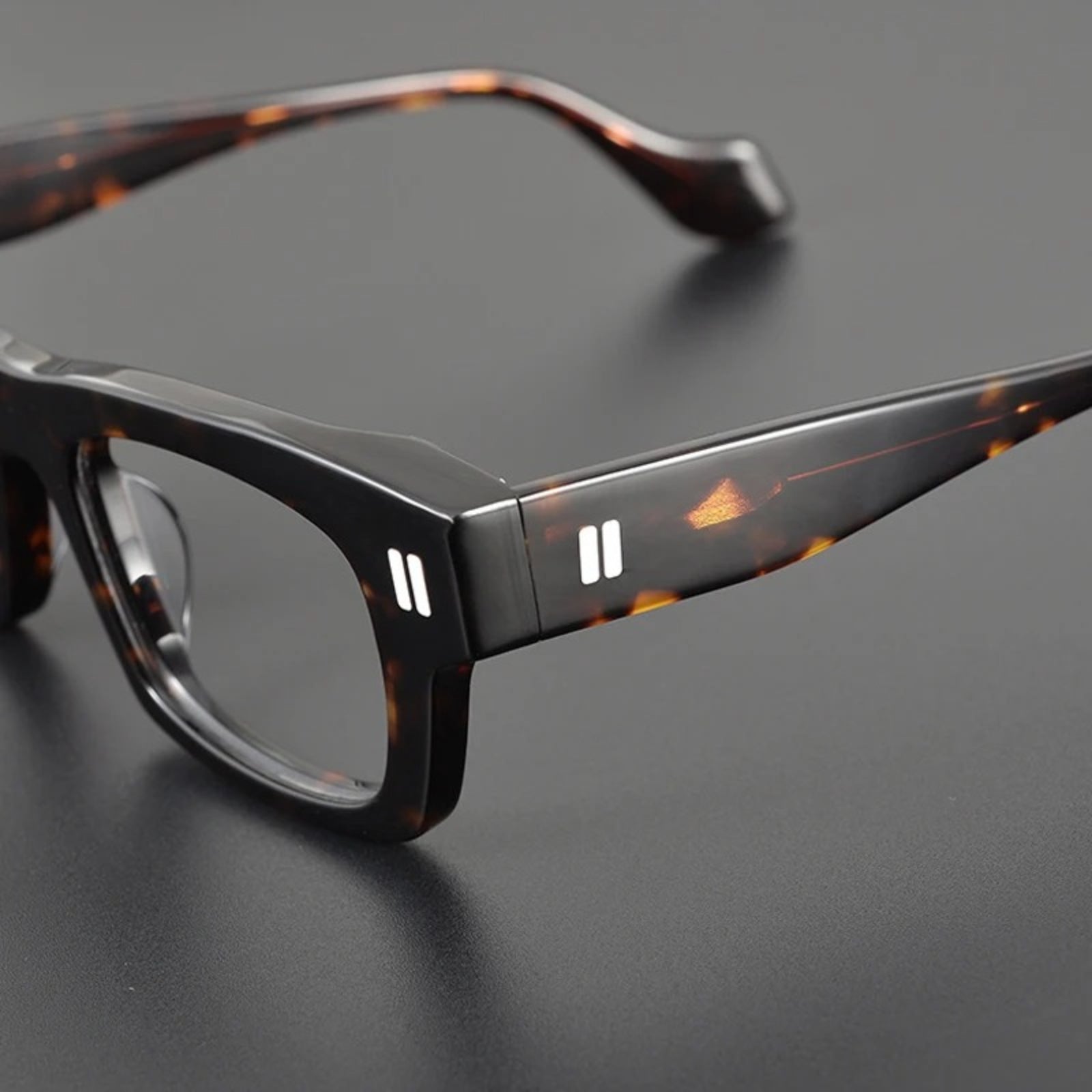 Acetate Chunky Square Prescription Eyeglasses | Bold Retro Optical Frame for Rx Lenses – CINILY UK frame detail