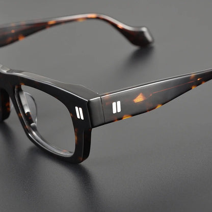 Acetate Chunky Square Prescription Eyeglasses | Bold Retro Optical Frame for Rx Lenses – CINILY UK frame detail