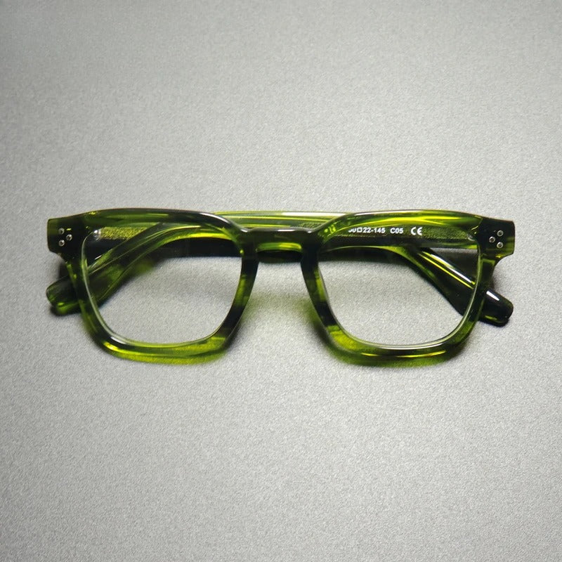 Vintage Square Acetate Optical Glasses Frame | Handmade Lightweight Fit