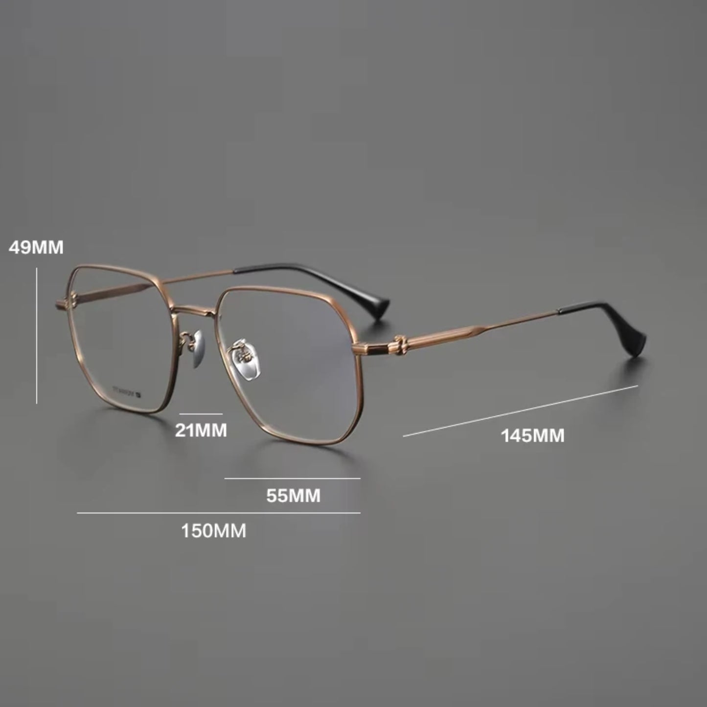 Titanium Oversized Geometric Eyeglasses