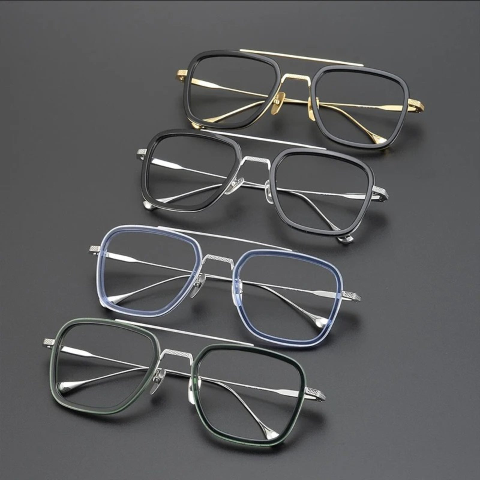 Titanium Acetate Bold Square Prescription Eyeglasses | Retro Designer Rx Glasses – CINILY UK temple detail
