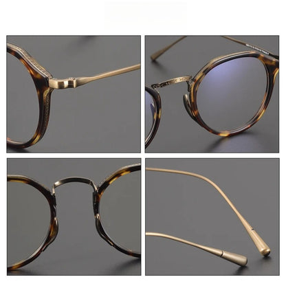 Titanium Windsor Panto Prescription Eyeglasses | Retro Optical Frame for Rx Lenses – CINILY UK temple detail