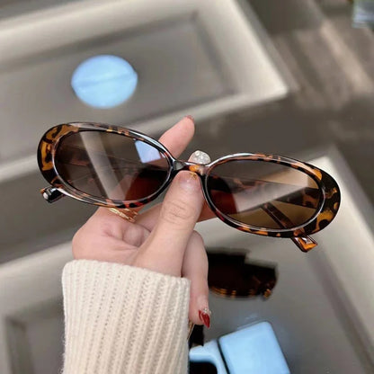 Leopard Oval Mirror Sunglasses | Retro Women’s Fashion Shades – CINILY UK front view
