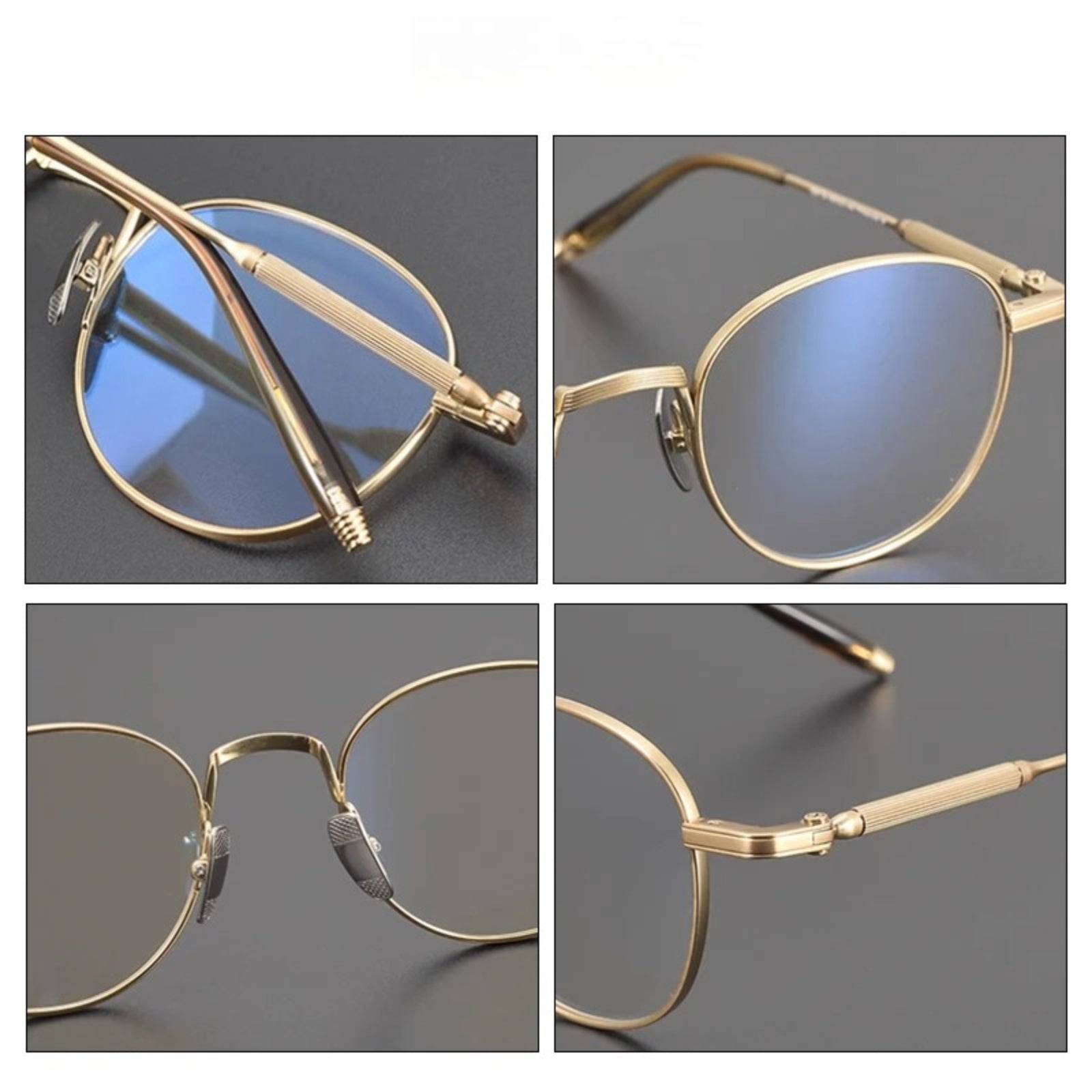 Titanium Minimalist Round Eyeglasses | Ultra-Light Retro Optical Frames – CINILY UK temple detail