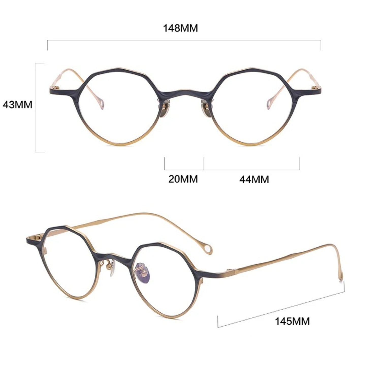 Titanium Small-Fit Round Prescription Eyeglasses