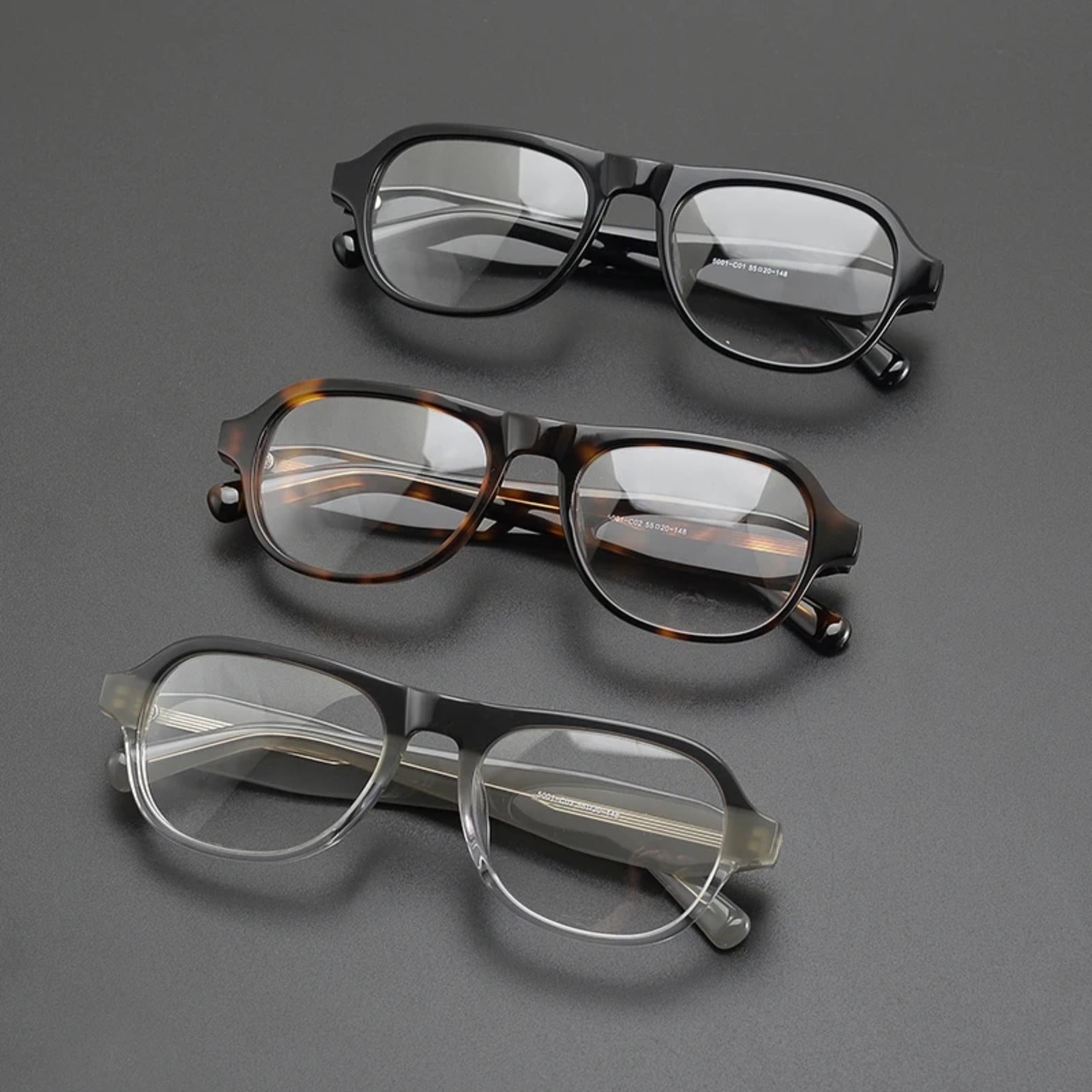 Acetate Chunky Square Eyeglasses | Bold Retro Optical Frames – CINILY UK lens detail