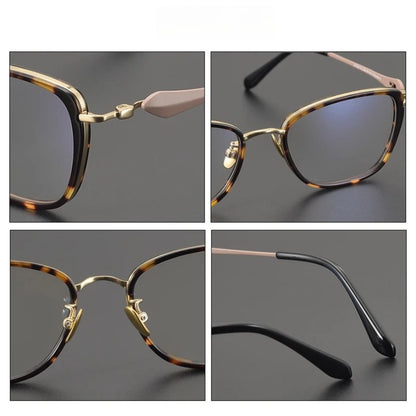 Titanium Cat Eye Prescription Eyeglasses | Ultra-Light Optical Frame for Rx Lenses – CINILY UK temple detail