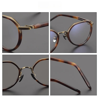 Titanium Acetate Panto Prescription Eyeglasses | Retro Optical Frame for Rx Lenses – CINILY UK additional product view