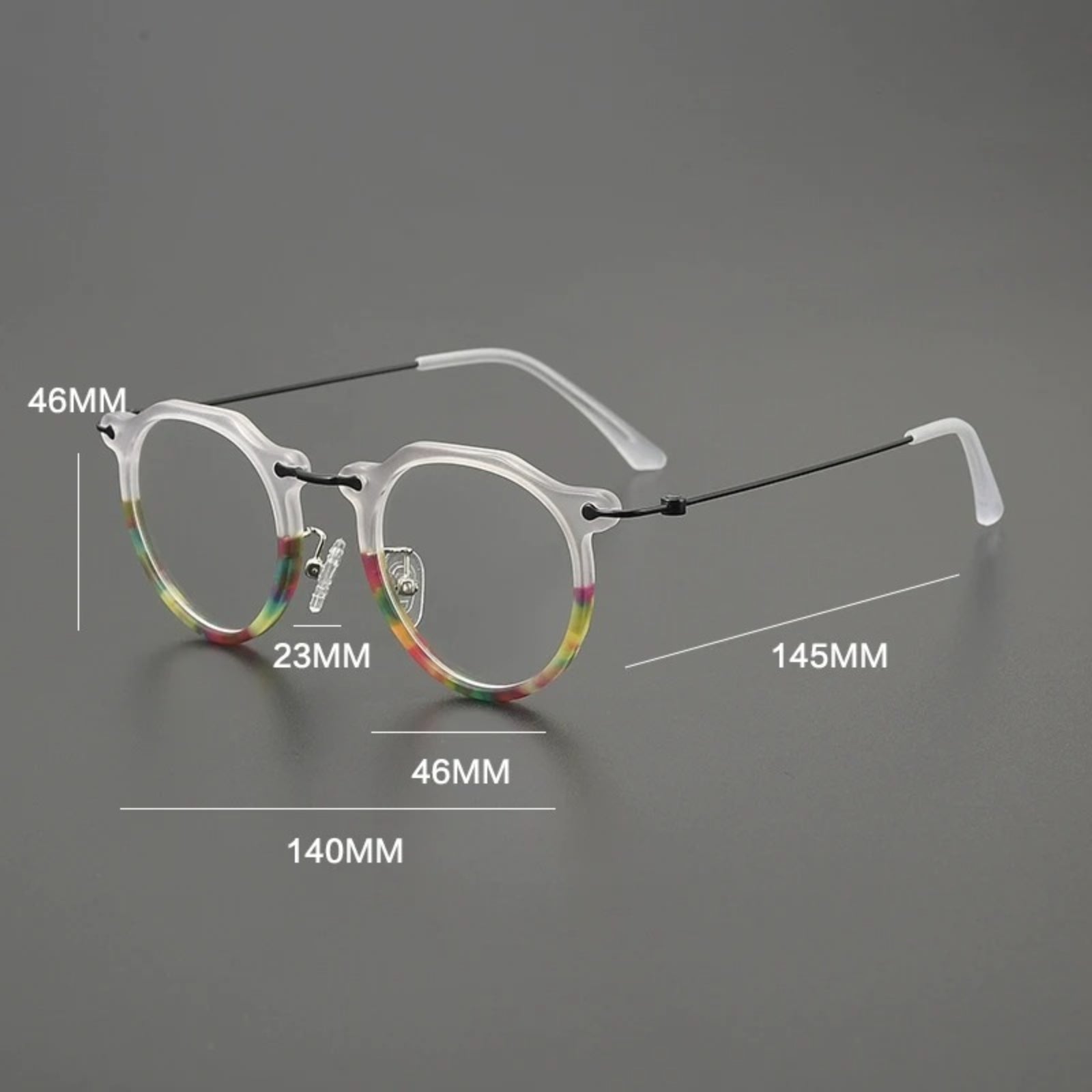 Titanium Crystal Panto Prescription Eyeglasses | Ultra-Light Optical Frame for Rx Lenses – CINILY UK additional product view