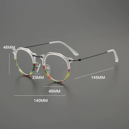 Titanium Crystal Panto Prescription Eyeglasses | Ultra-Light Optical Frame for Rx Lenses – CINILY UK additional product view