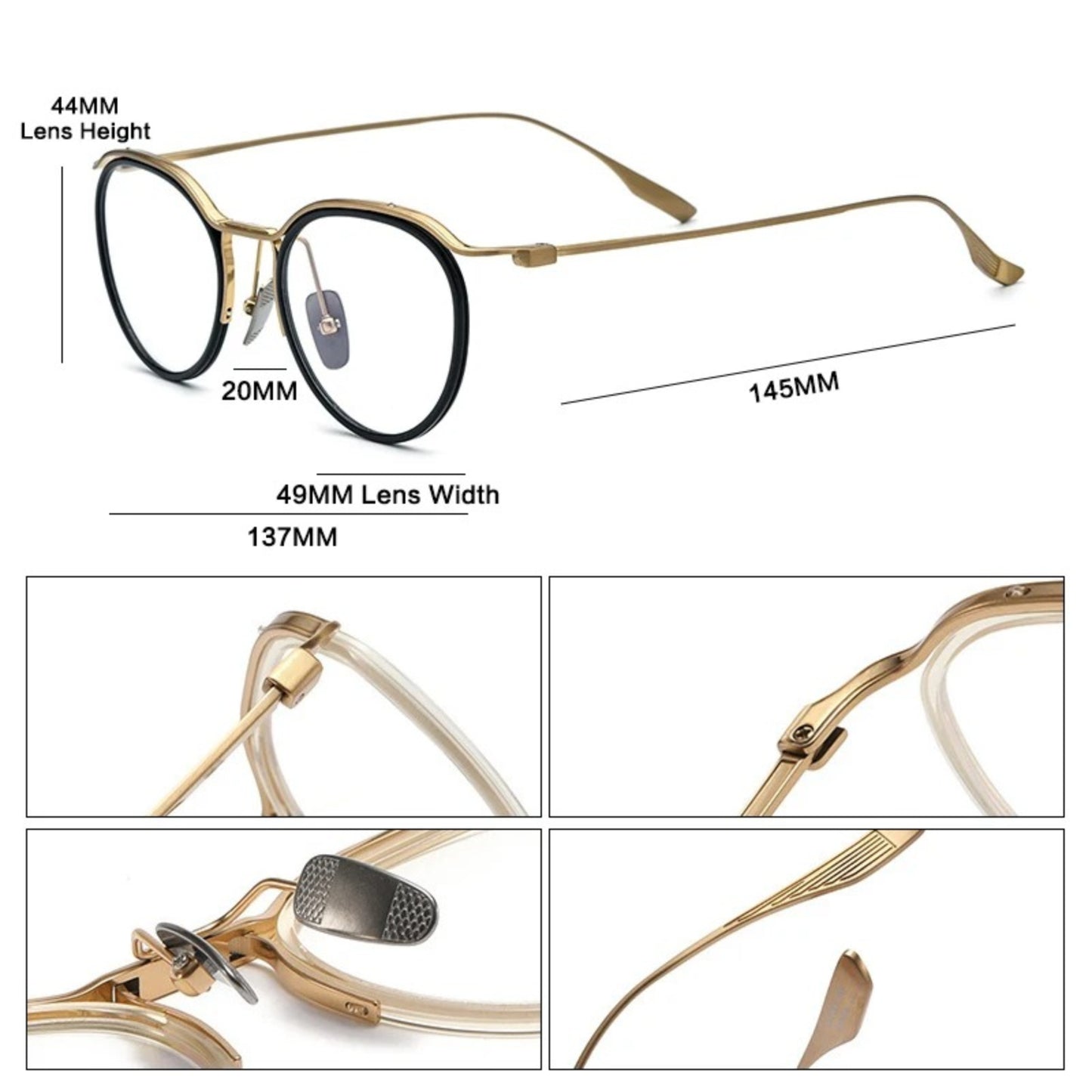 Korean Titanium Windsor Round Eyeglasses