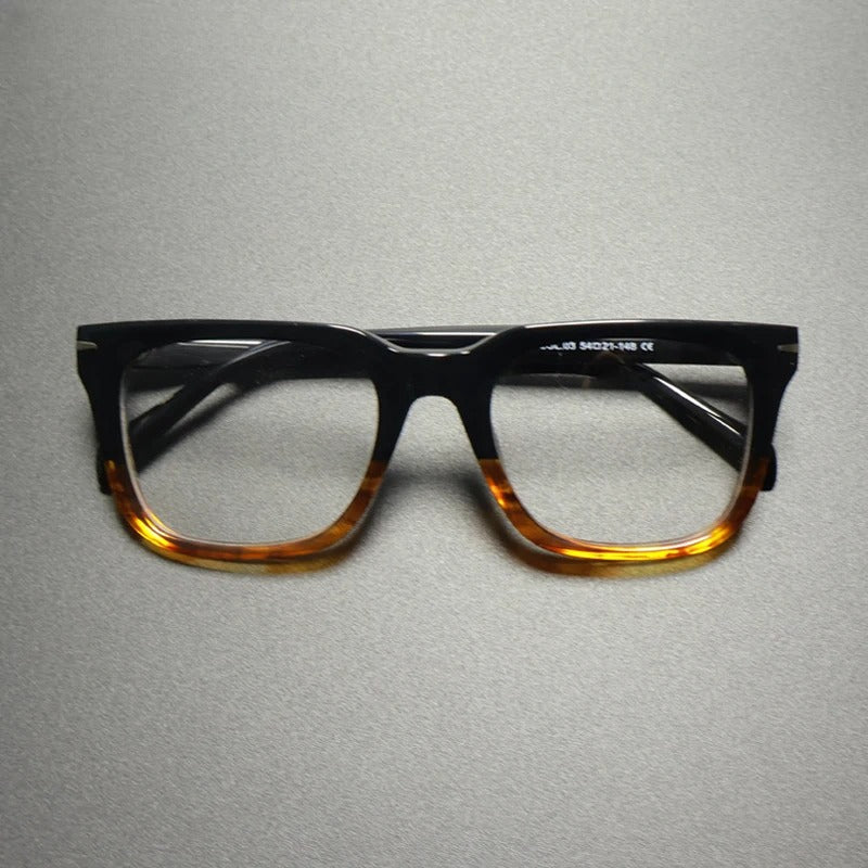 Vintage Two-Tone Acetate Eyeglasses Frame – Black & Tortoise