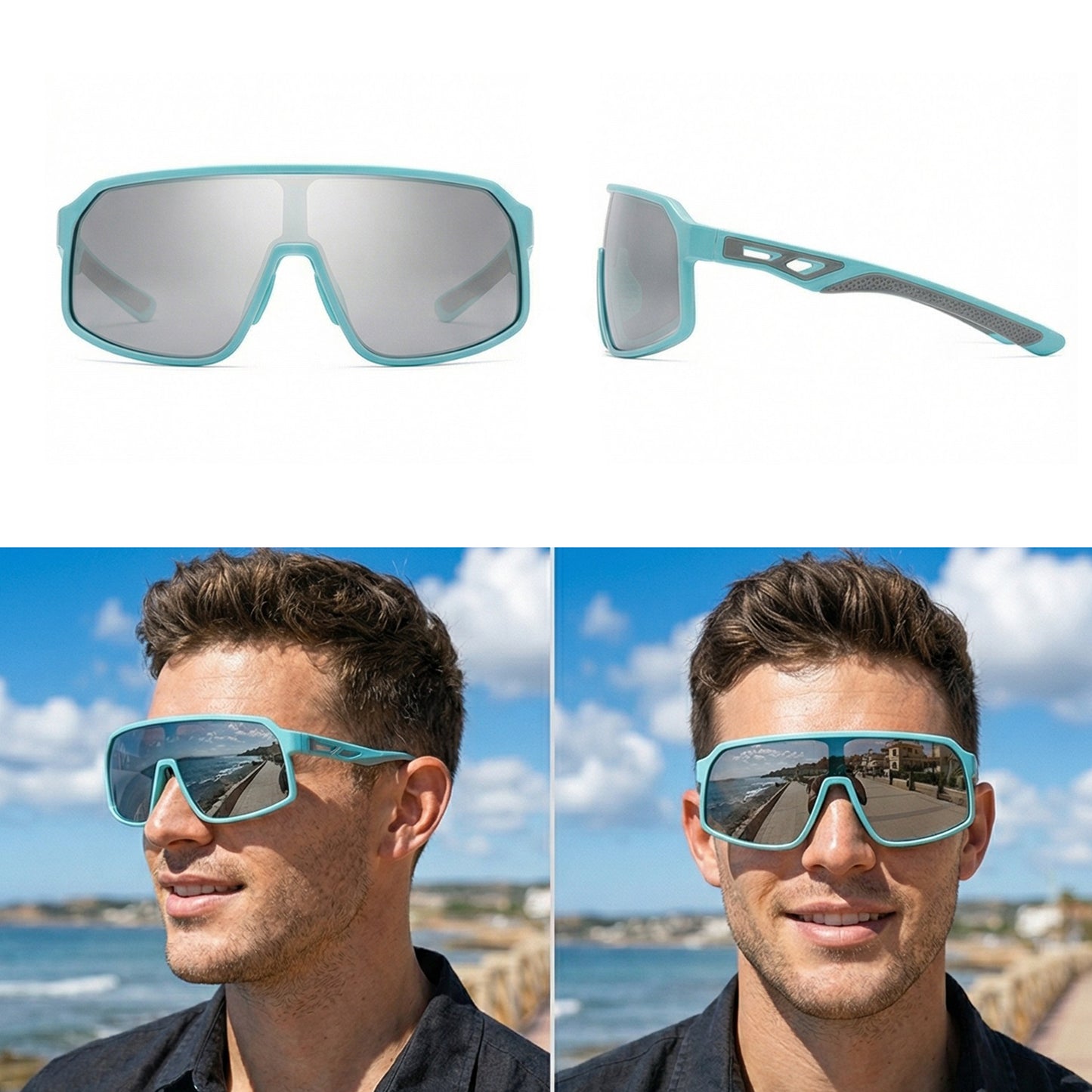 TR90 Polarised Outdoor Sports Sunglasses with PC Shield Lens