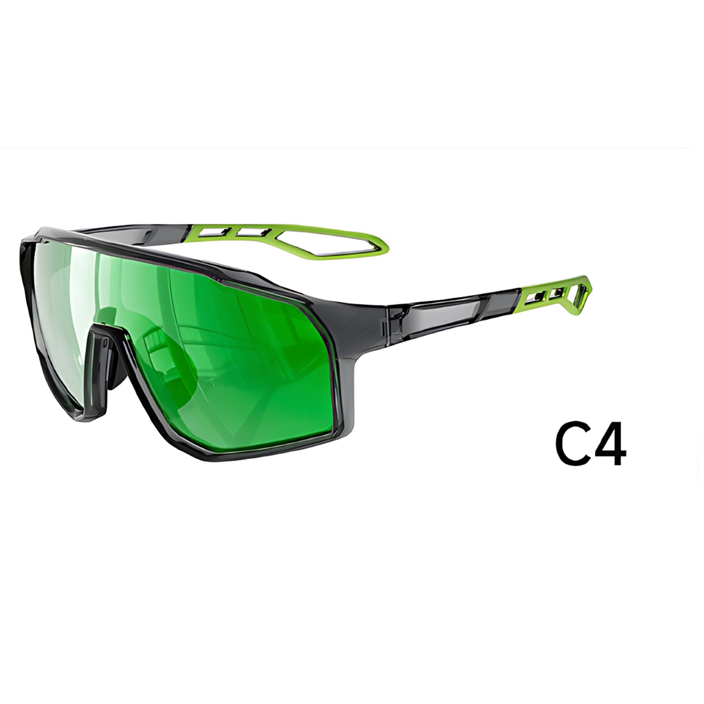 TR90 Geometric Shield Sports Sunglasses with PC Lens for Cycling and Running