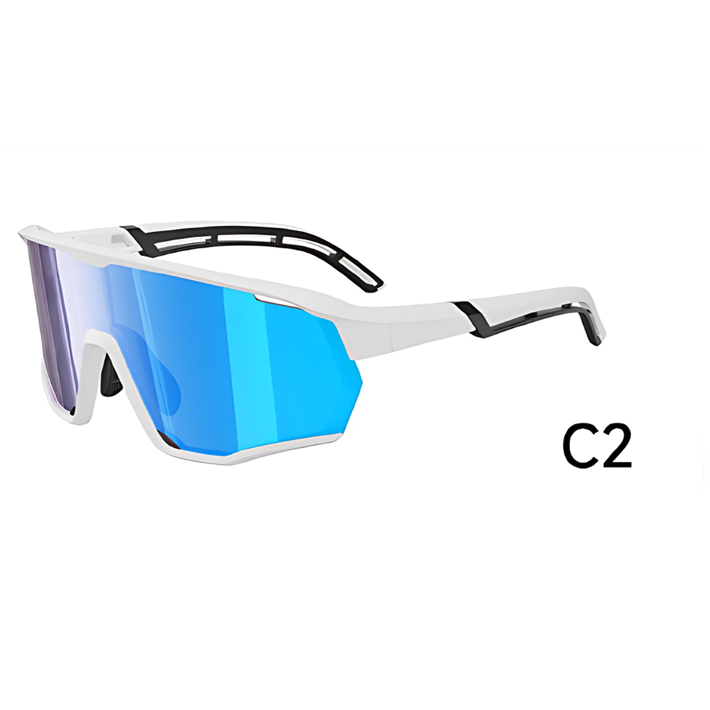 TR90 Angular Shield Sports Sunglasses with PC Cylindrical Lens for Outdoor Use
